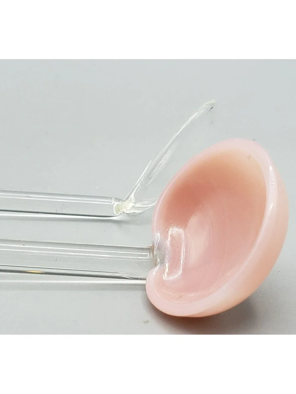 Art Glass Condiment Spoons Servers Stirrers Mayonnaise QTY 2 Honey Jam Pink Slag